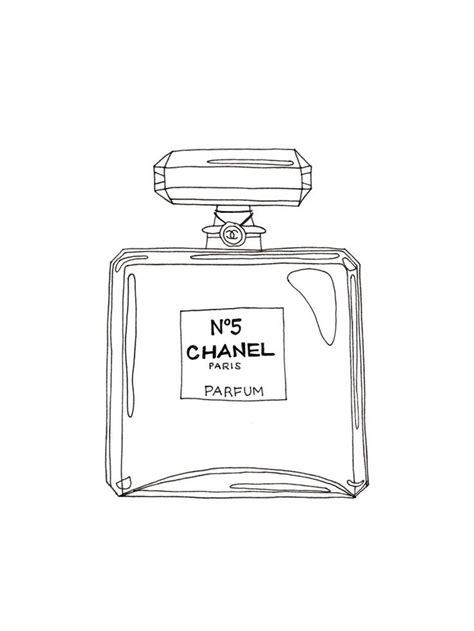 black chanel bottle outline drawing|Chanel Parfum Bottle Illustration royalty.